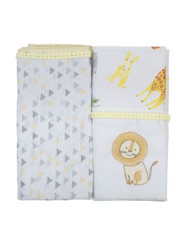 Kit Manta Cueiro Flanelado 2 peças Amarelo Baby Joy Trends