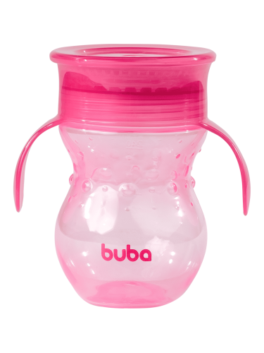 Copo 360º Com Alça 270 ml Rosa Buba