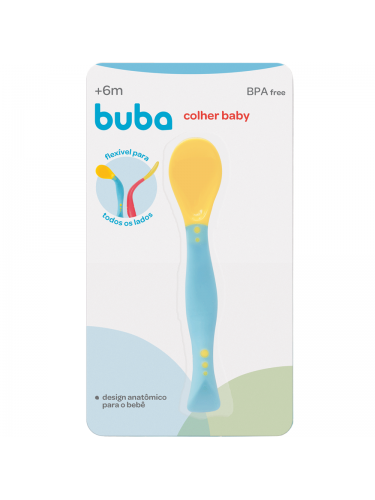 Colher Baby Flexivel Azul Buba