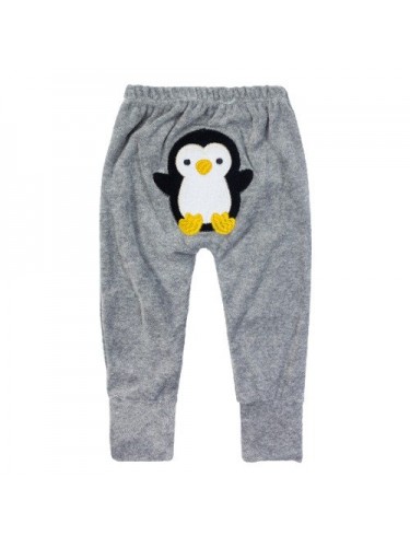 Calça Plush Bordado Pinguim Com Pé Reversível - Era Uma Vez