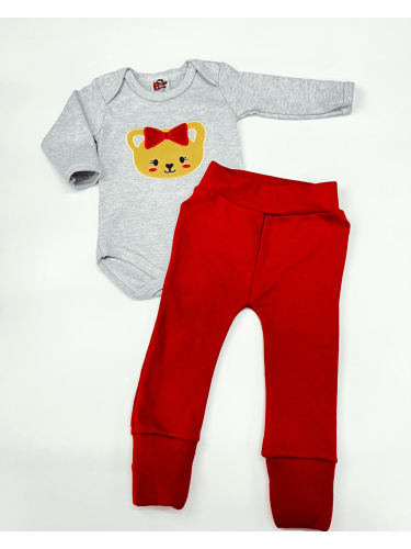 Conjunto bordado Gatinha Baby Bee