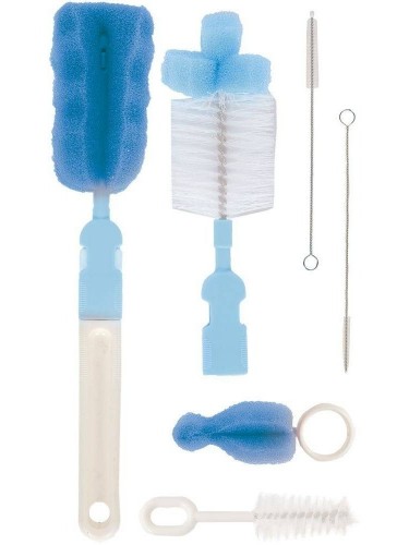 Kit de Escovas para Mamadeira e Canudos Buba Azul