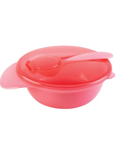 Bowl com Tampa e Colher Rosa Buba